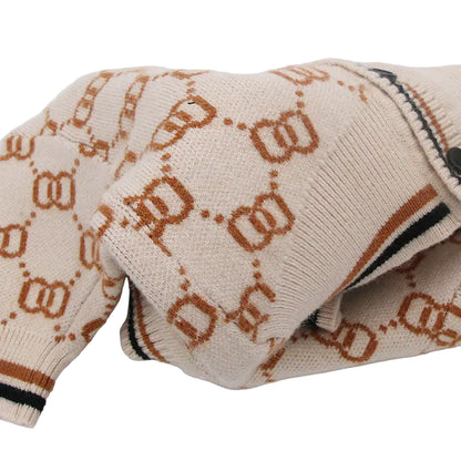 Beige sweater with a pattern on a white background