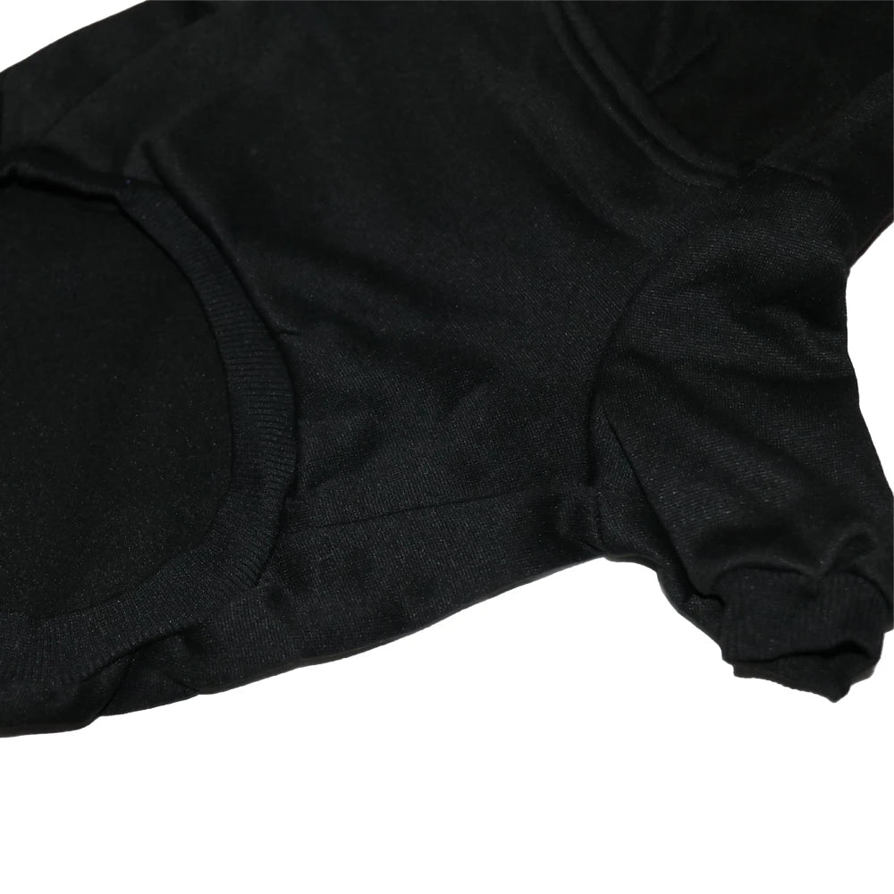 Close-up of a black garment on a white background