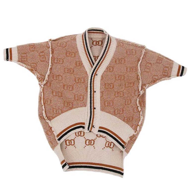 Knitted sweater with a pattern on a white background