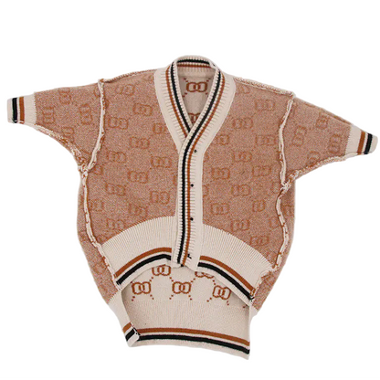 Knitted sweater with a pattern on a white background